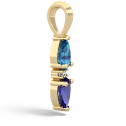 London Topaz Bowtie Drop 14K Yellow Gold pendant P0865