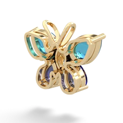 London Topaz Butterfly 14K Yellow Gold pendant P2215