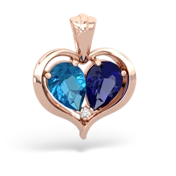 London Topaz Two Become One 14K Rose Gold pendant P5330