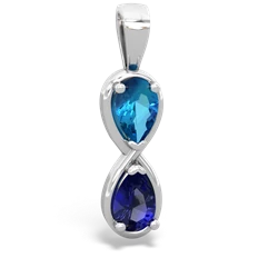 London Topaz Infinity 14K White Gold pendant P5050