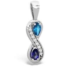 London Topaz Diamond Infinity 14K White Gold pendant P5390