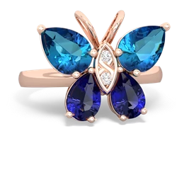 London Topaz Butterfly 14K Rose Gold ring R2215