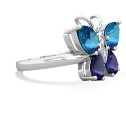 London Topaz Butterfly 14K White Gold ring R2215