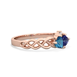 London Topaz Heart To Heart Braid 14K Rose Gold ring R5870