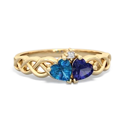 London Topaz Heart To Heart Braid 14K Yellow Gold ring R5870