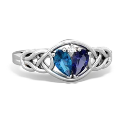 London Topaz Celtic Love Knot 14K White Gold ring R5420