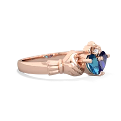 London Topaz 'Our Heart' Claddagh 14K Rose Gold ring R2388