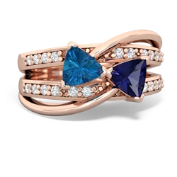 London Topaz Bowtie 14K Rose Gold ring R2360