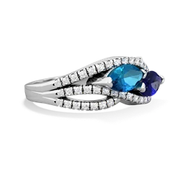 London Topaz Diamond Rivers 14K White Gold ring R3070