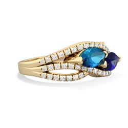 London Topaz Diamond Rivers 14K Yellow Gold ring R3070