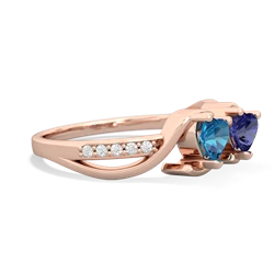 London Topaz Side By Side 14K Rose Gold ring R3090