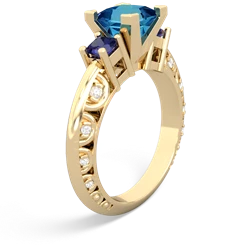 London Topaz Eternal Embrace Engagement 14K Yellow Gold ring C2001