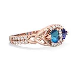 London Topaz Sparkling Celtic Knot 14K Rose Gold ring R2645