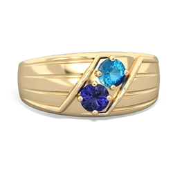 London Topaz Men's Streamline 14K Yellow Gold ring R0460