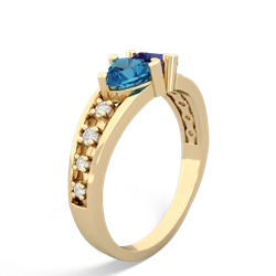 London Topaz Heart To Heart 14K Yellow Gold ring R3342