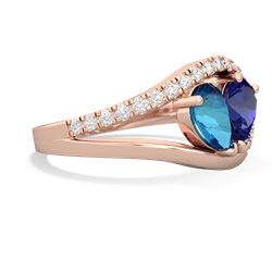 London Topaz Nestled Heart Keepsake 14K Rose Gold ring R5650