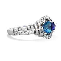 London Topaz Art-Deco Keepsake 14K White Gold ring R5630