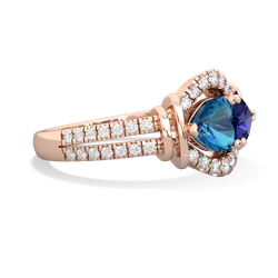 London Topaz Art-Deco Keepsake 14K Rose Gold ring R5630