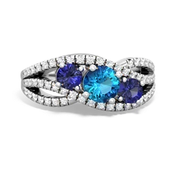 London Topaz Three Stone Aurora 14K White Gold ring R3080