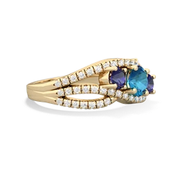 London Topaz Three Stone Aurora 14K Yellow Gold ring R3080