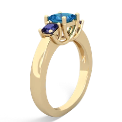 London Topaz Three Stone Trellis 14K Yellow Gold ring R4015