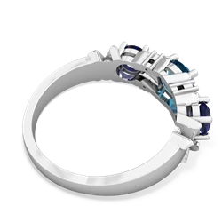 London Topaz Hugs And Kisses 14K White Gold ring R5016