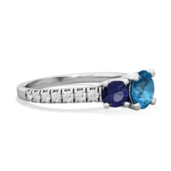 London Topaz Pave Trellis 14K White Gold ring R5500