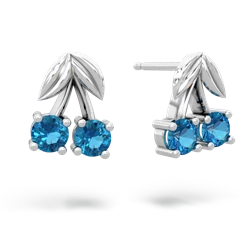 London Topaz Sweet Cherries 14K White Gold earrings E7001