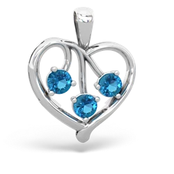 White Topaz Glowing Heart 14K White Gold pendant P2233