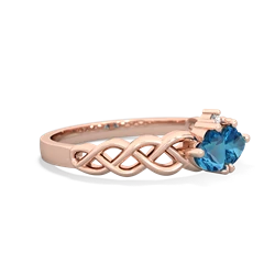 London Topaz Heart To Heart Braid 14K Rose Gold ring R5870