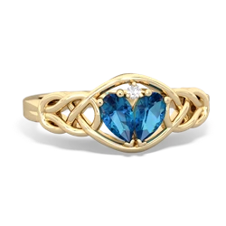 London Topaz Celtic Love Knot 14K Yellow Gold ring R5420