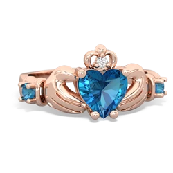 London Topaz Claddagh Keepsake 14K Rose Gold ring R5245