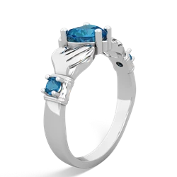 Aquamarine Claddagh Keepsake 14K White Gold ring R5245