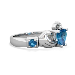 White Topaz Claddagh Keepsake 14K White Gold ring R5245