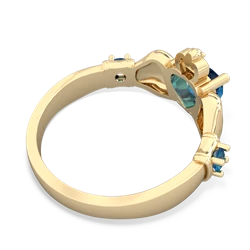 Fire Opal Claddagh Keepsake 14K Yellow Gold ring R5245