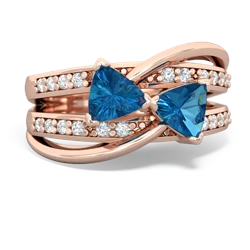 London Topaz Bowtie 14K Rose Gold ring R2360