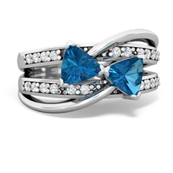 London Topaz Bowtie 14K White Gold ring R2360