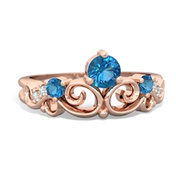 Lab Pink Sapphire Crown Keepsake 14K Rose Gold ring R5740