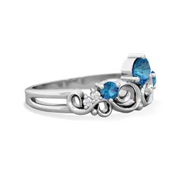 Blue Topaz Crown Keepsake 14K White Gold ring R5740