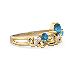 Blue Topaz Crown Keepsake 14K Yellow Gold ring R5740