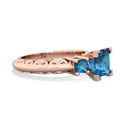 Lab Sapphire Eternal Embrace Engagement 14K Rose Gold ring C2001