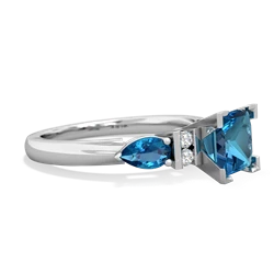 Alexandrite 6Mm Princess Eternal Embrace Engagement 14K White Gold ring C2002