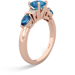 Blue Topaz 6Mm Round Eternal Embrace Engagement 14K Rose Gold ring R2005