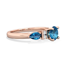 Turquoise 6Mm Round Eternal Embrace Engagement 14K Rose Gold ring R2005