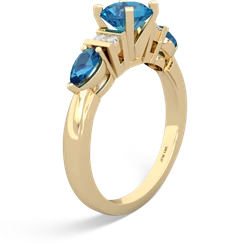 London Topaz 6Mm Round Eternal Embrace Engagement 14K Yellow Gold ring R2005