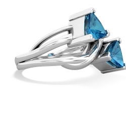 London Topaz Split Band Swirl 14K White Gold ring R2341