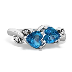 London Topaz Floral Elegance 14K White Gold ring R5790