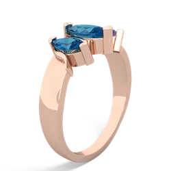 Blue Topaz Three Peeks 14K Rose Gold ring R2433