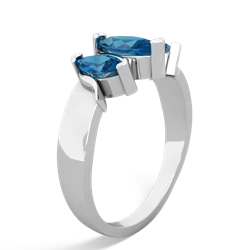 Blue Topaz Three Peeks 14K White Gold ring R2433