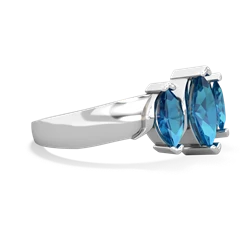 Blue Topaz Three Peeks 14K White Gold ring R2433